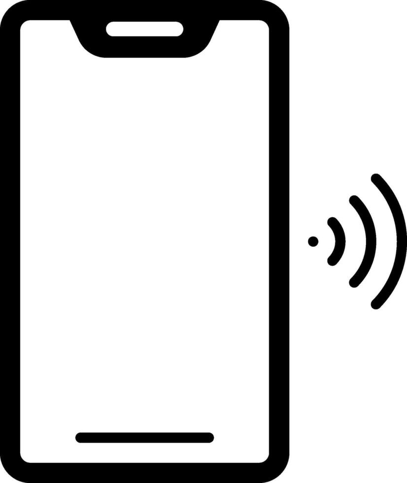 A phone with a wireless signal icon vector