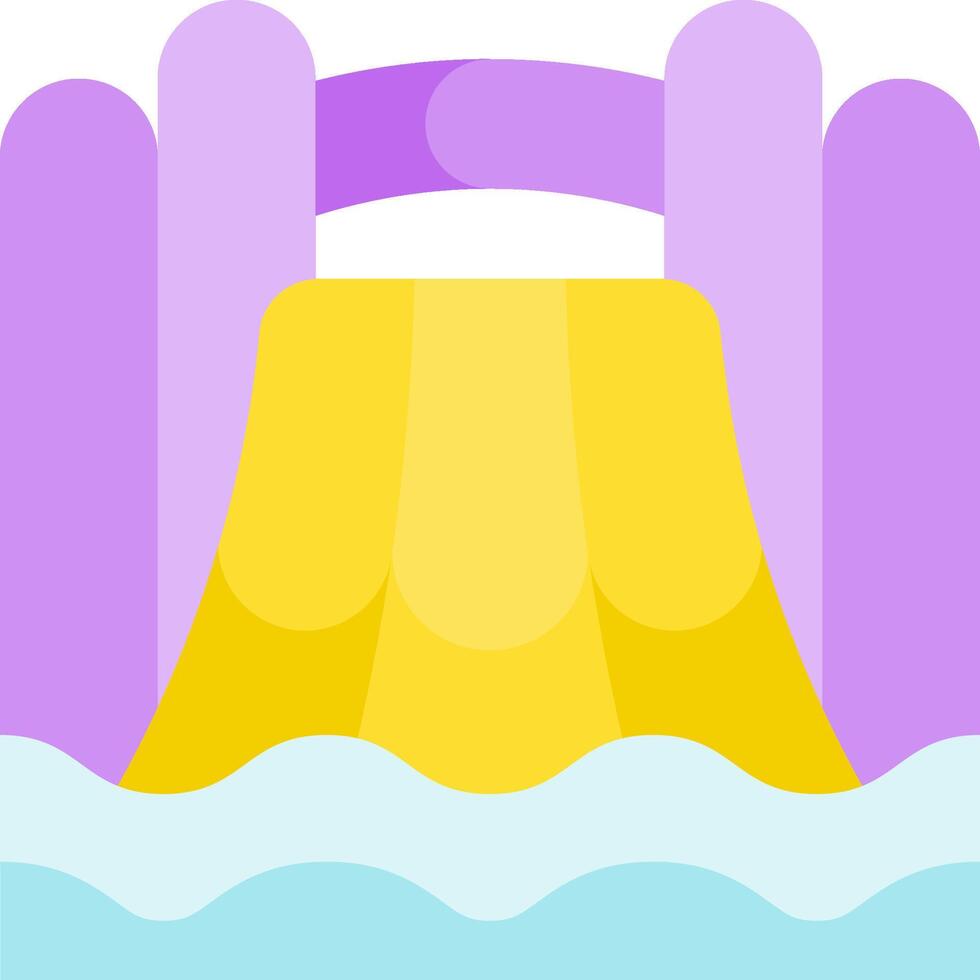 A water slide with a yellow and purple background vector