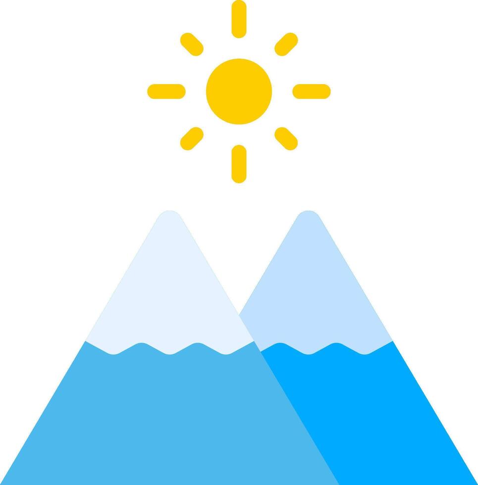 The sun is shining over a mountain and water vector