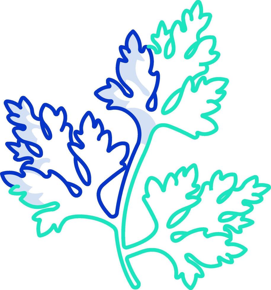 A blue and green leaf with leaves vector