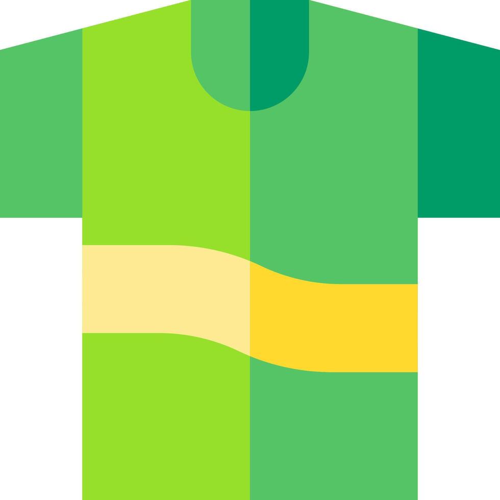 A green soccer jersey with yellow stripes vector