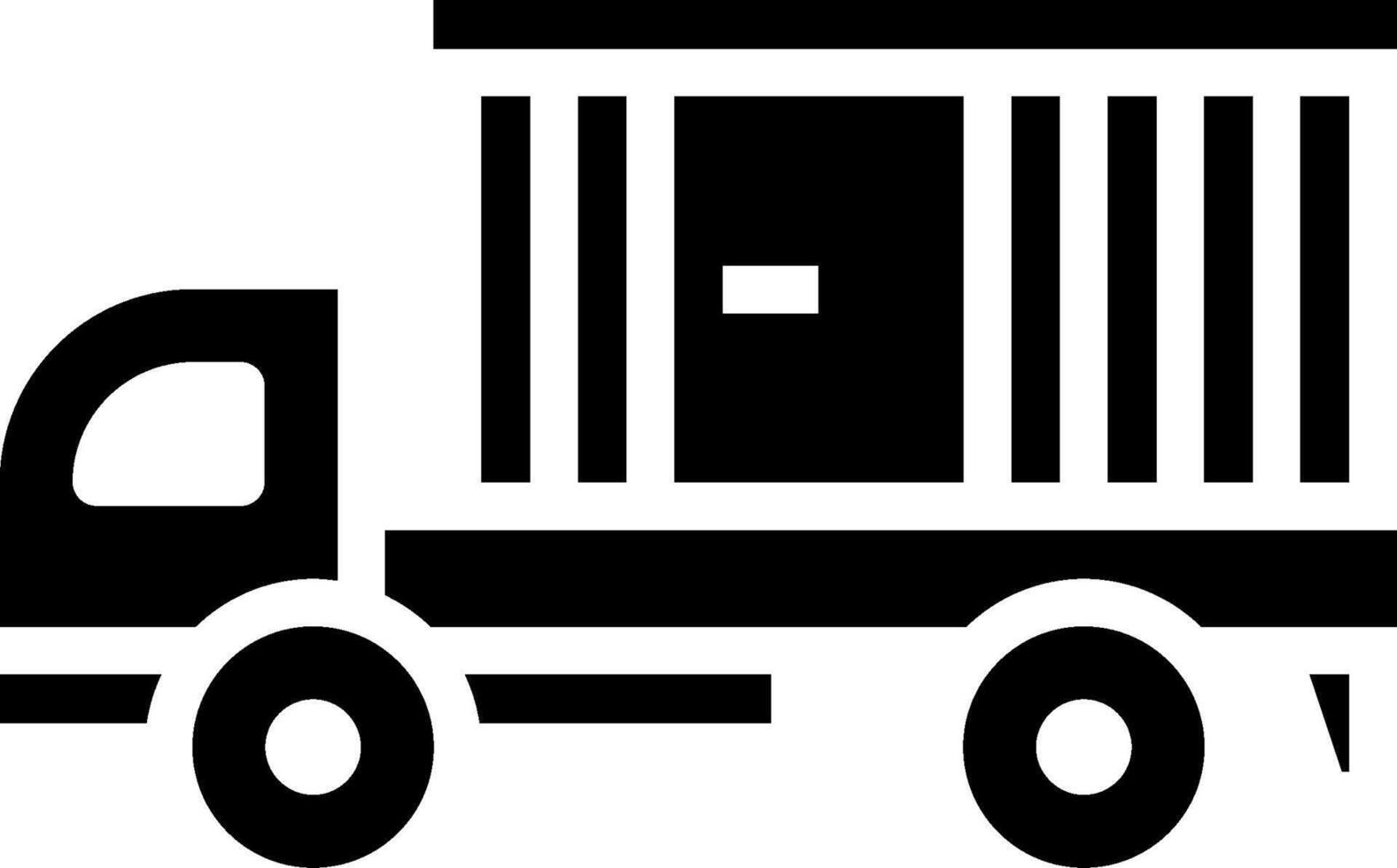 A black and white truck with a box on the back vector