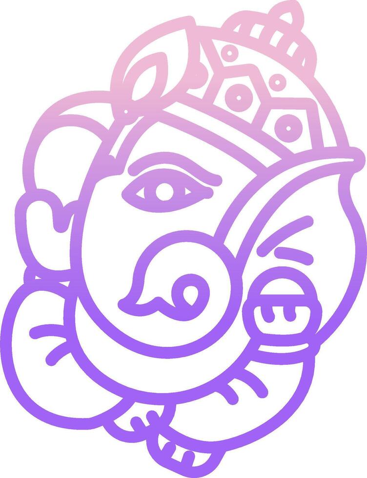 An image of a purple elephant head vector