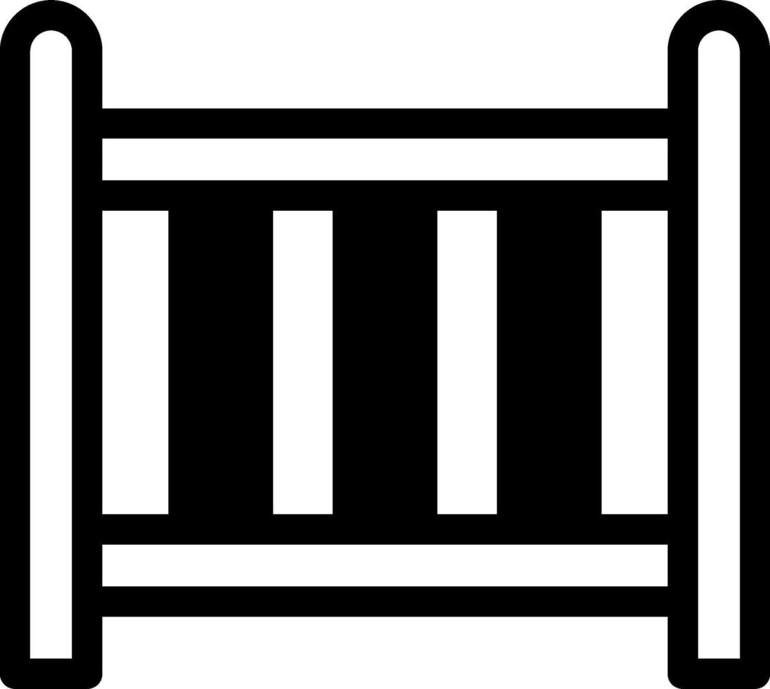 A black and white illustration of a crib vector