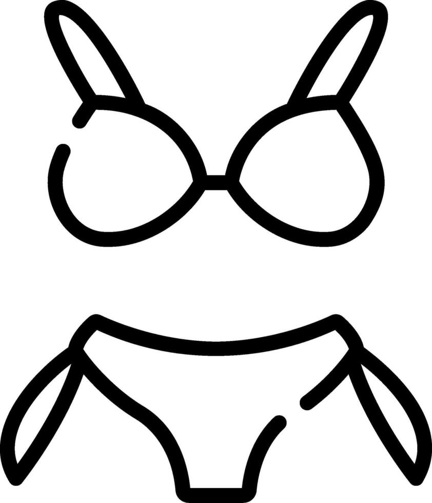 A bikini and glasses icon vector
