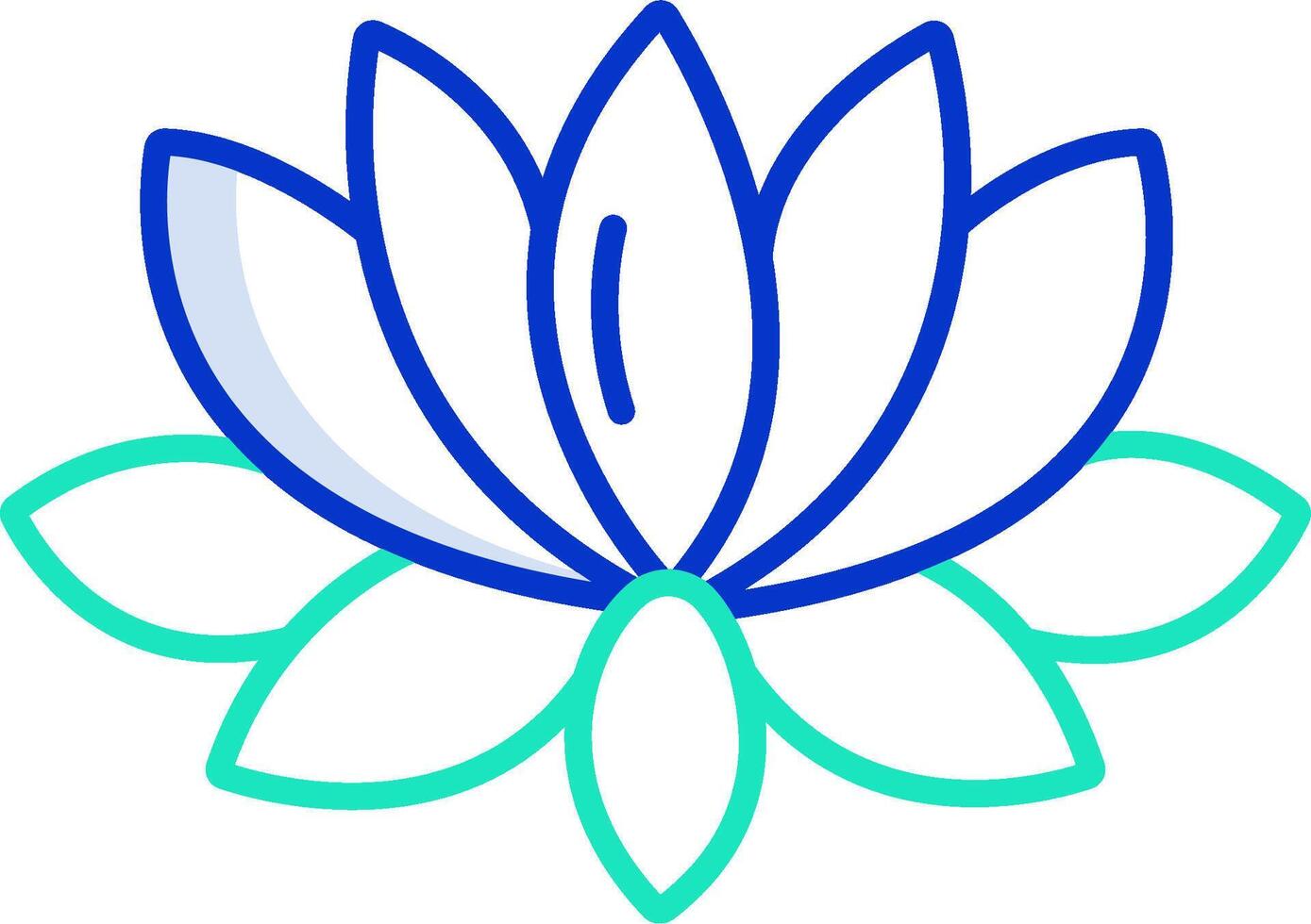 A blue lotus flower with green leaves vector