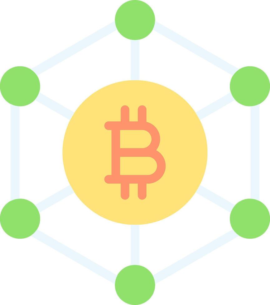 Bitcoin network with green circles vector