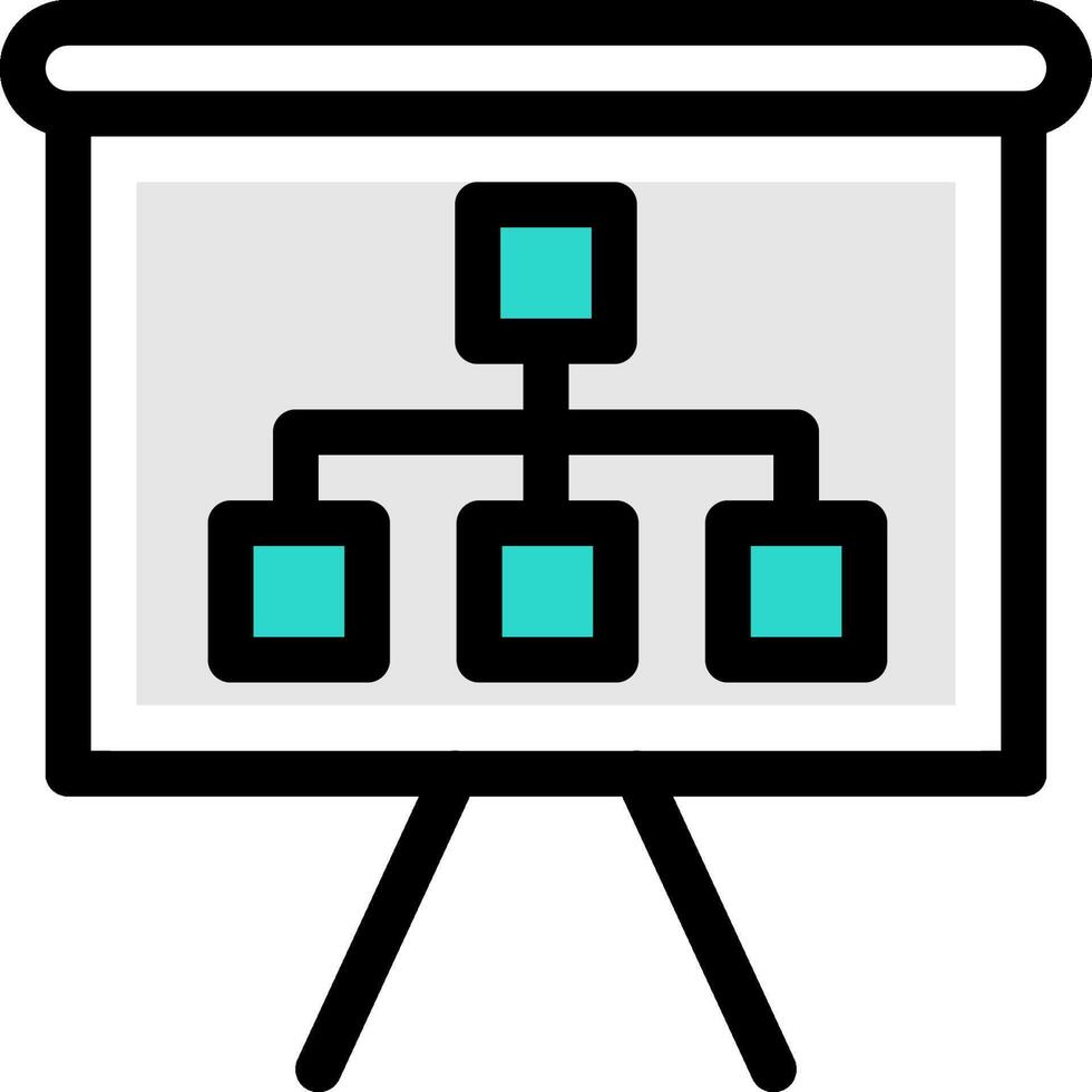 A presentation board with blue squares on it vector
