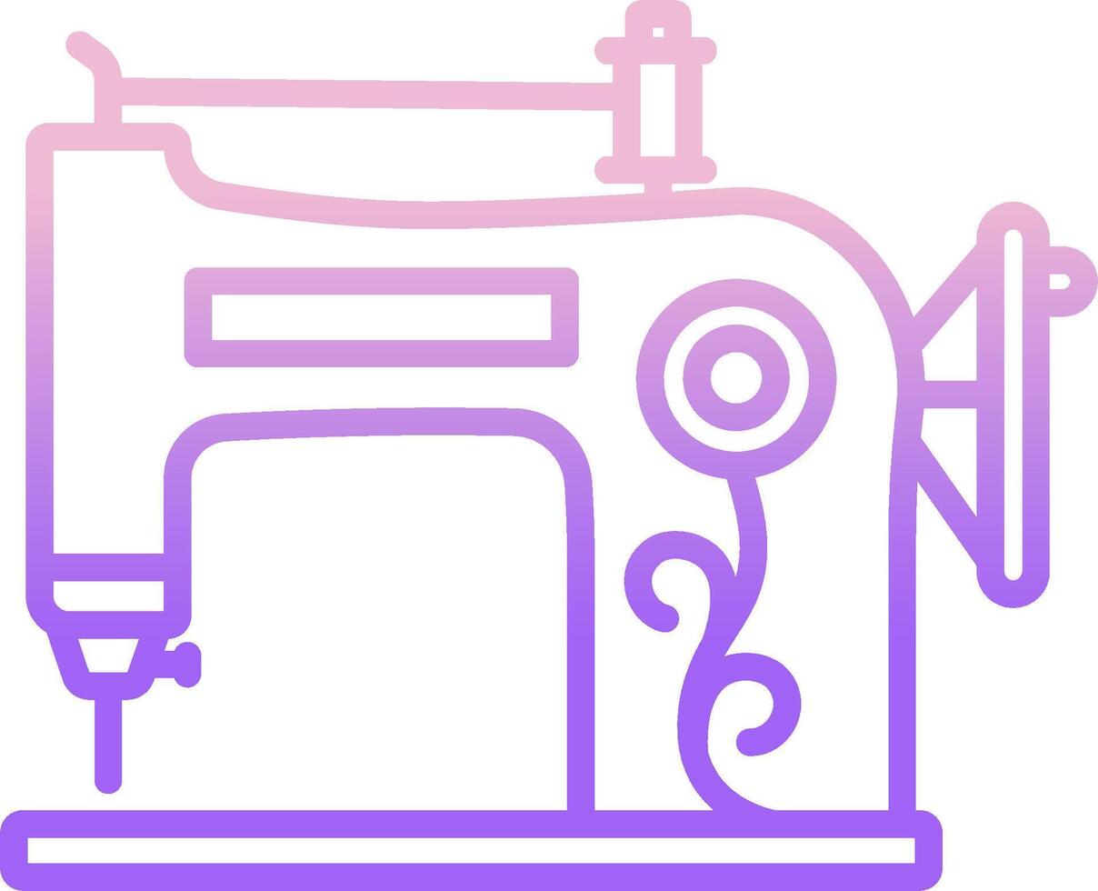 A purple and pink sewing machine icon vector