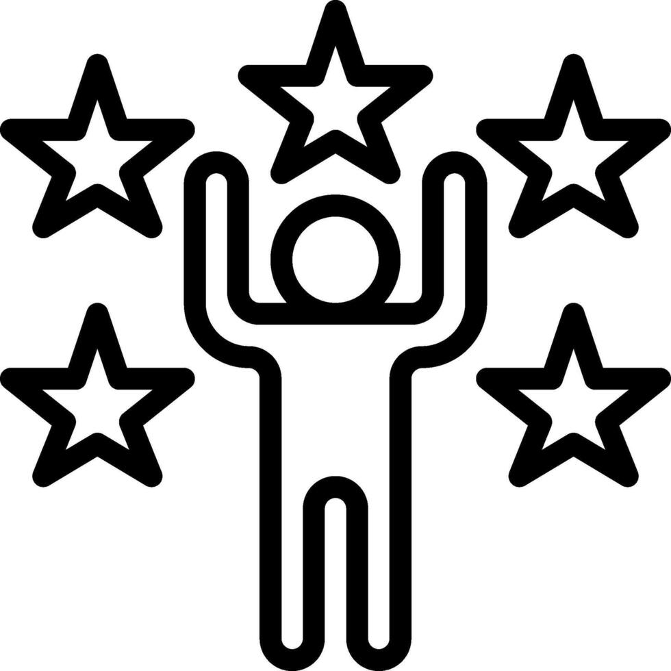 A man is holding up five stars vector