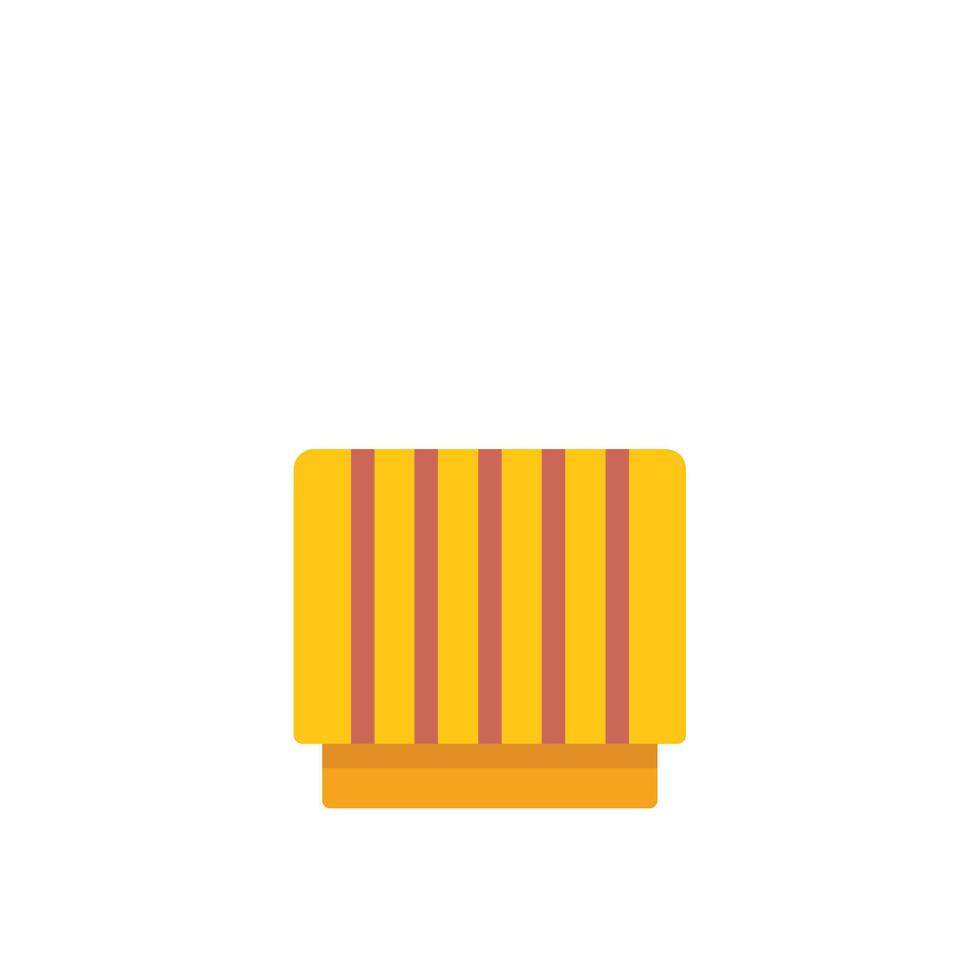 Yellow cargo container being loaded for shipping and logistics vector