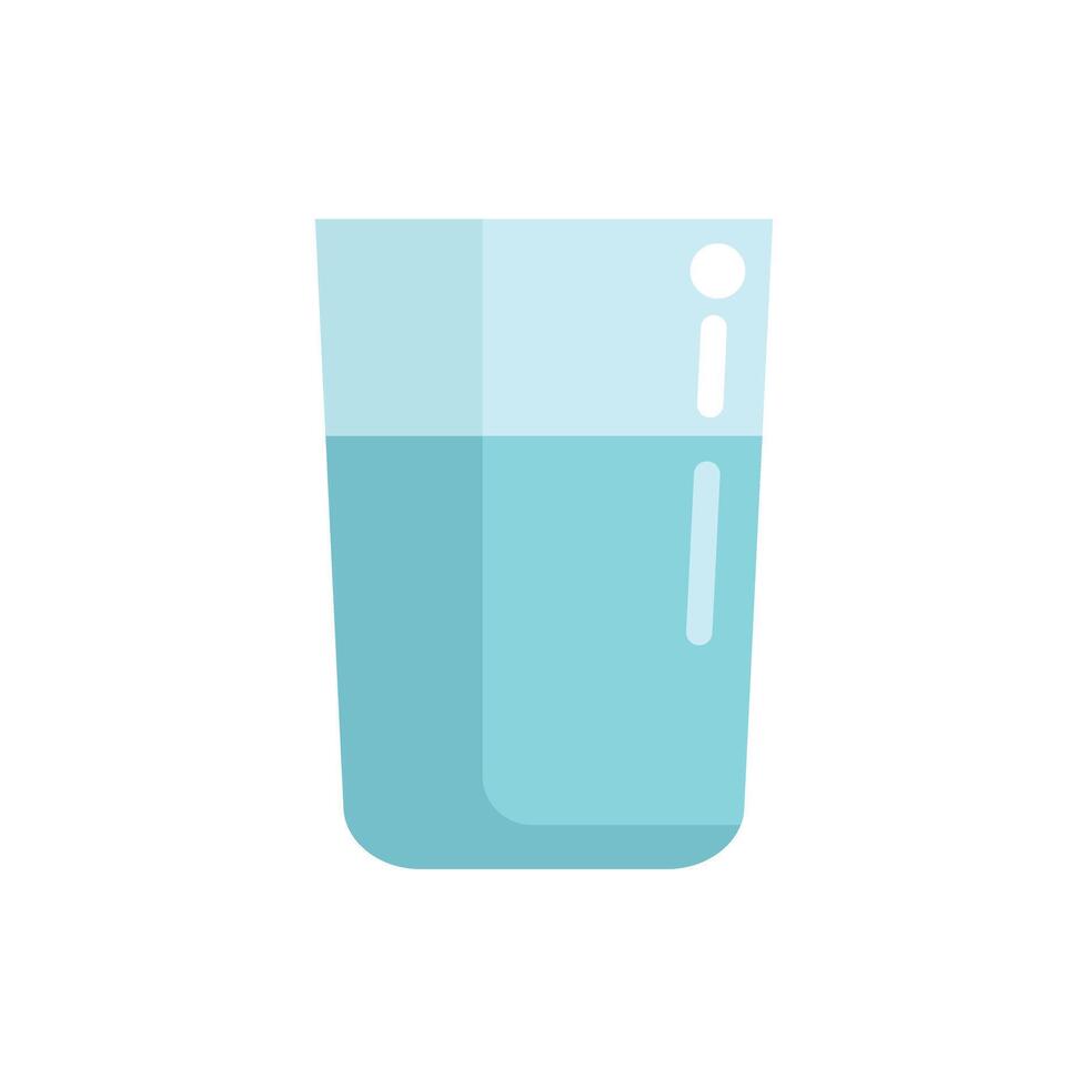 Glass half full of water showing optimism concept vector