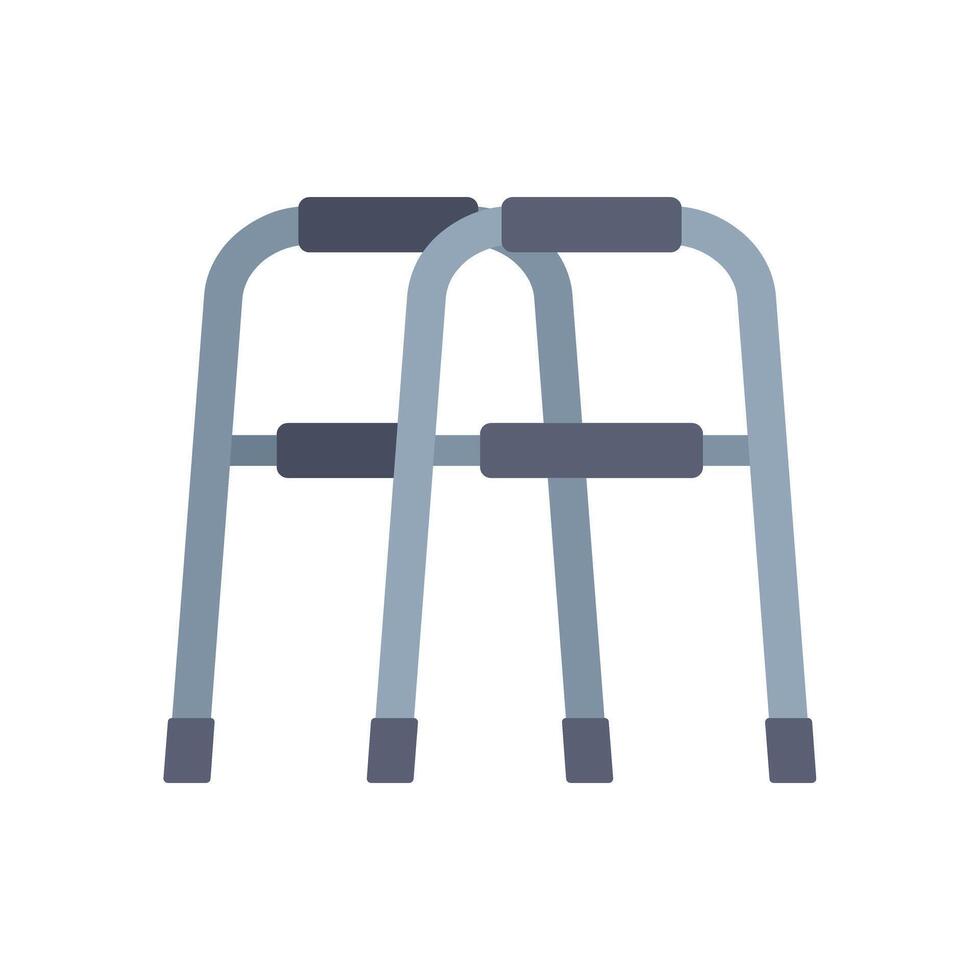 Empty metal walker standing on white background vector