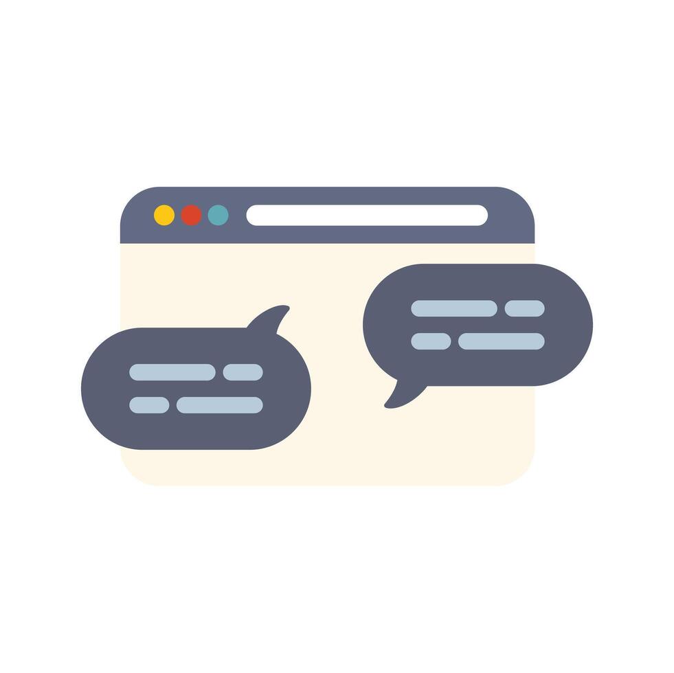 Website showing online chat conversation with speech bubbles vector
