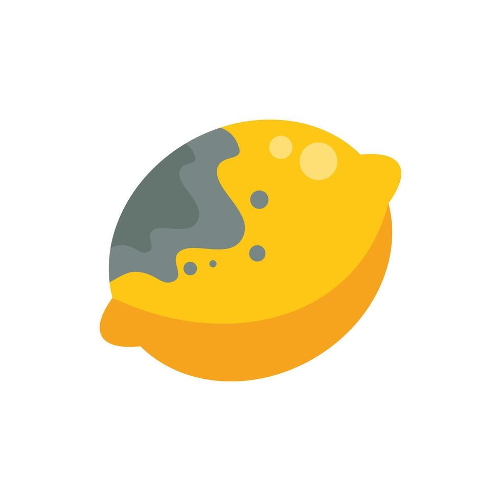 Moldy lemon showing expired fruit with fungus growing vector