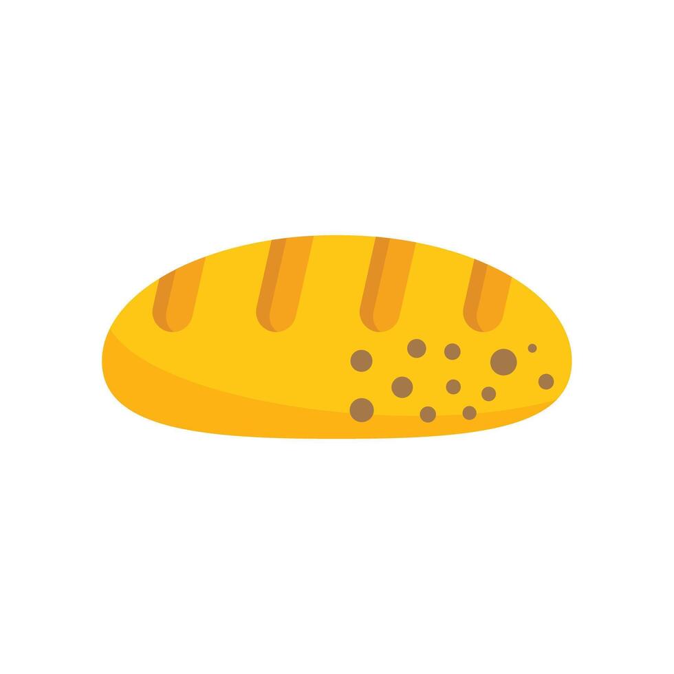 Freshly baked loaf of bread with seeds on top icon vector