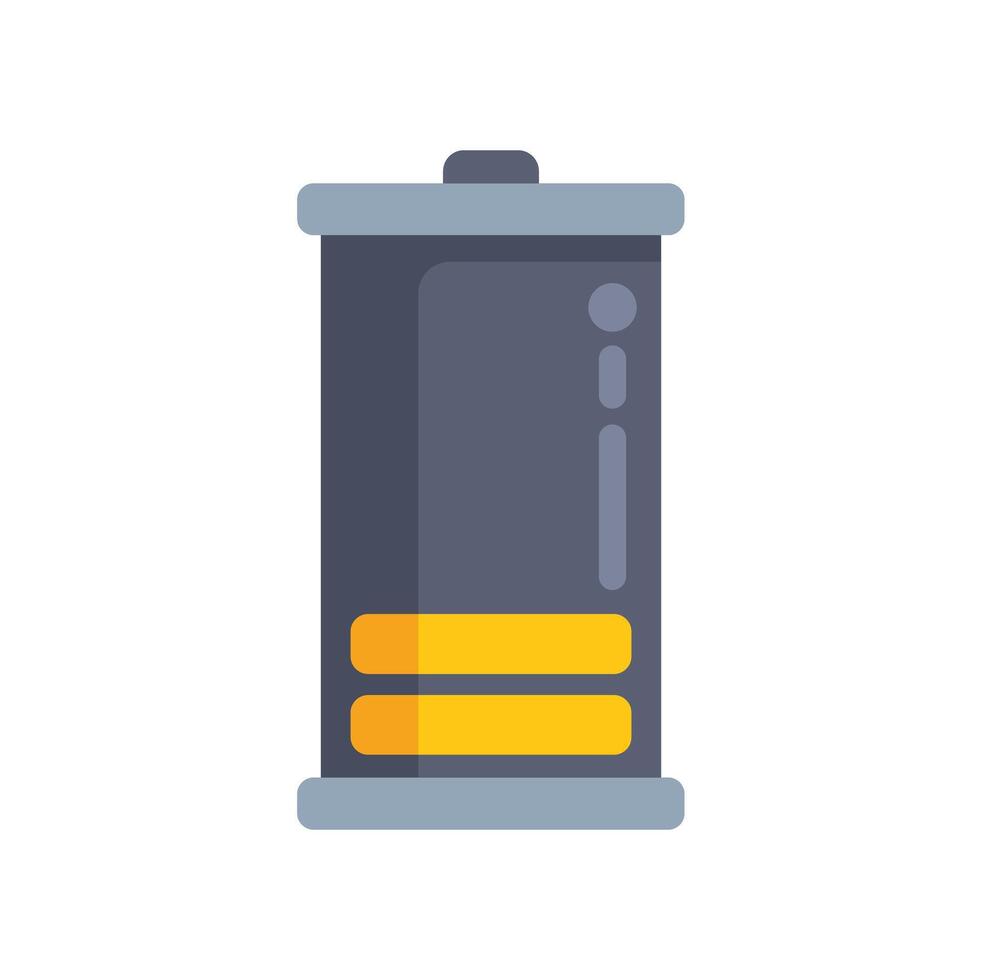 Battery icon showing two bars of charge remaining vector