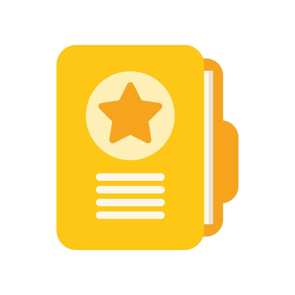 Yellow folder icon featuring a star representing important documents vector