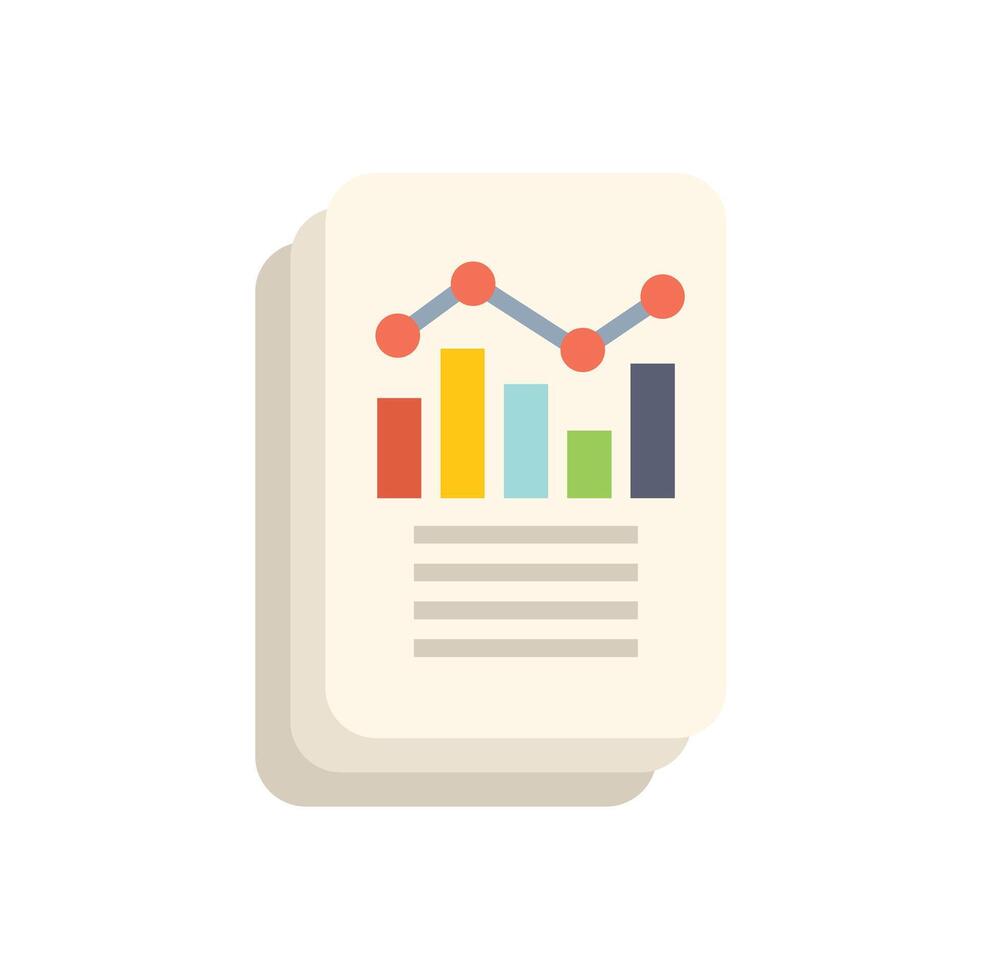 Business report showing bar chart and graph for data analysis vector