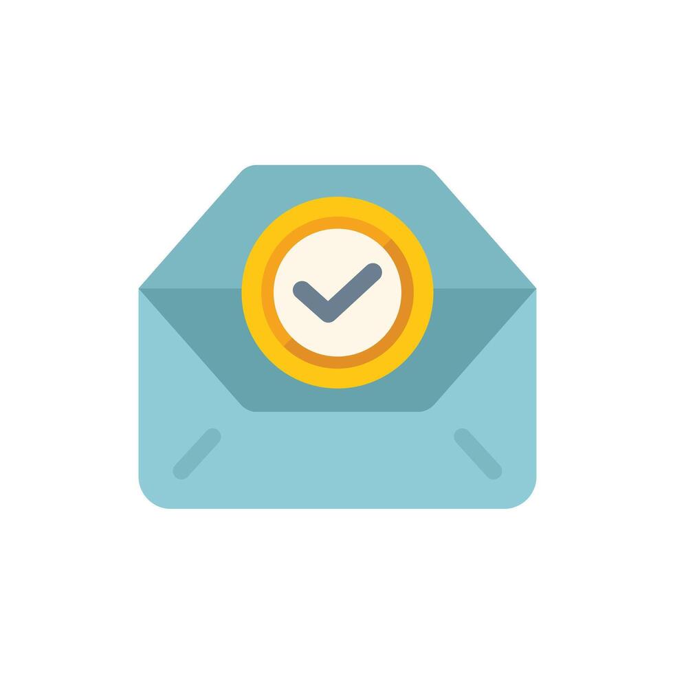 Blue envelope with a checkmark showing validation vector