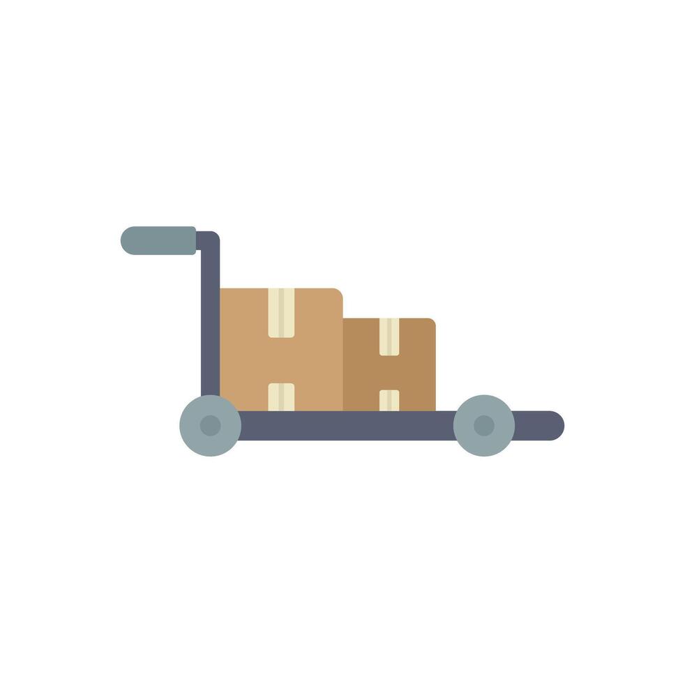Hand truck carrying cardboard boxes for delivery service vector