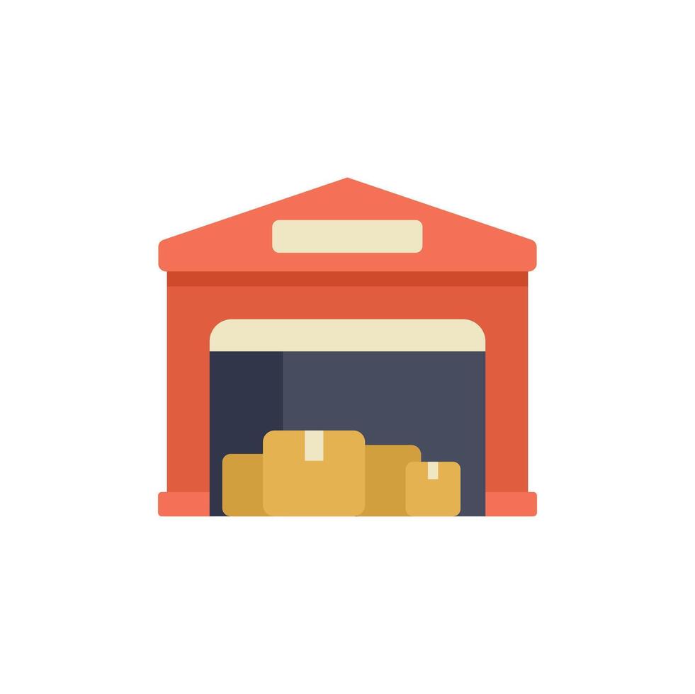 Warehouse building holding packages ready for shipping vector