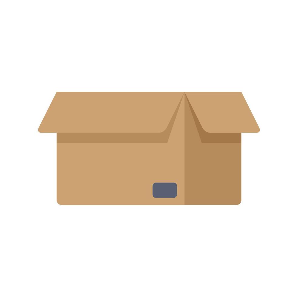 Open empty cardboard box waiting for being filled vector