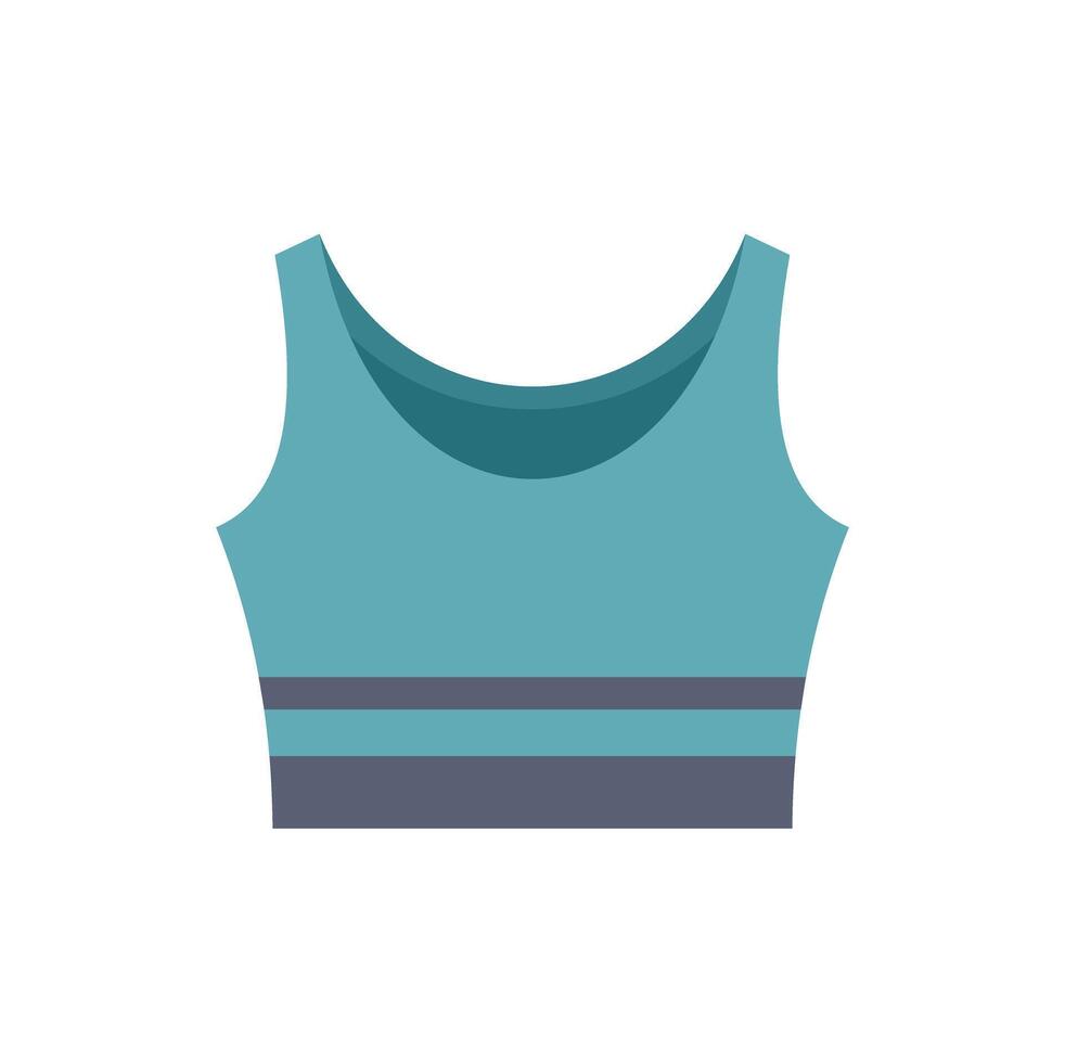 Blue sports bra with stripes for working out vector
