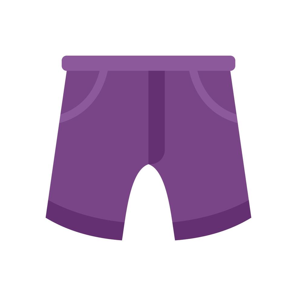 Purple shorts with pockets for summer vacationing vector