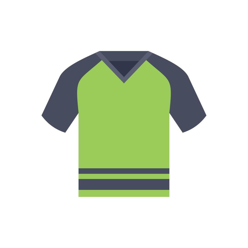 Green and grey short sleeved t shirt with v neck vector