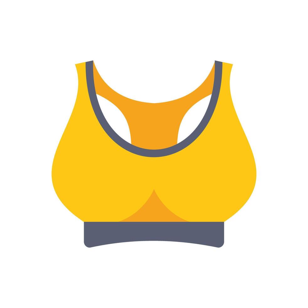 Yellow sports bra presenting training clothes concept vector