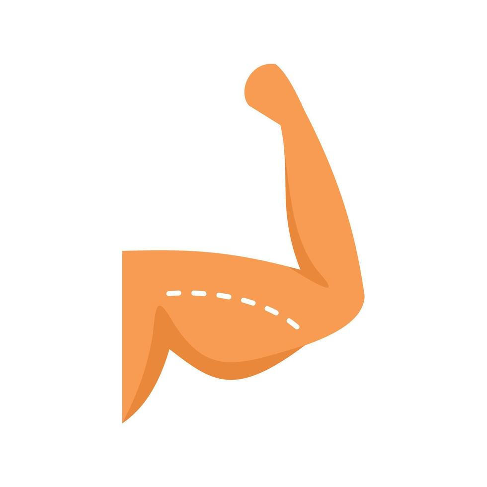Human arm showing biceps flexing after plastic surgery vector