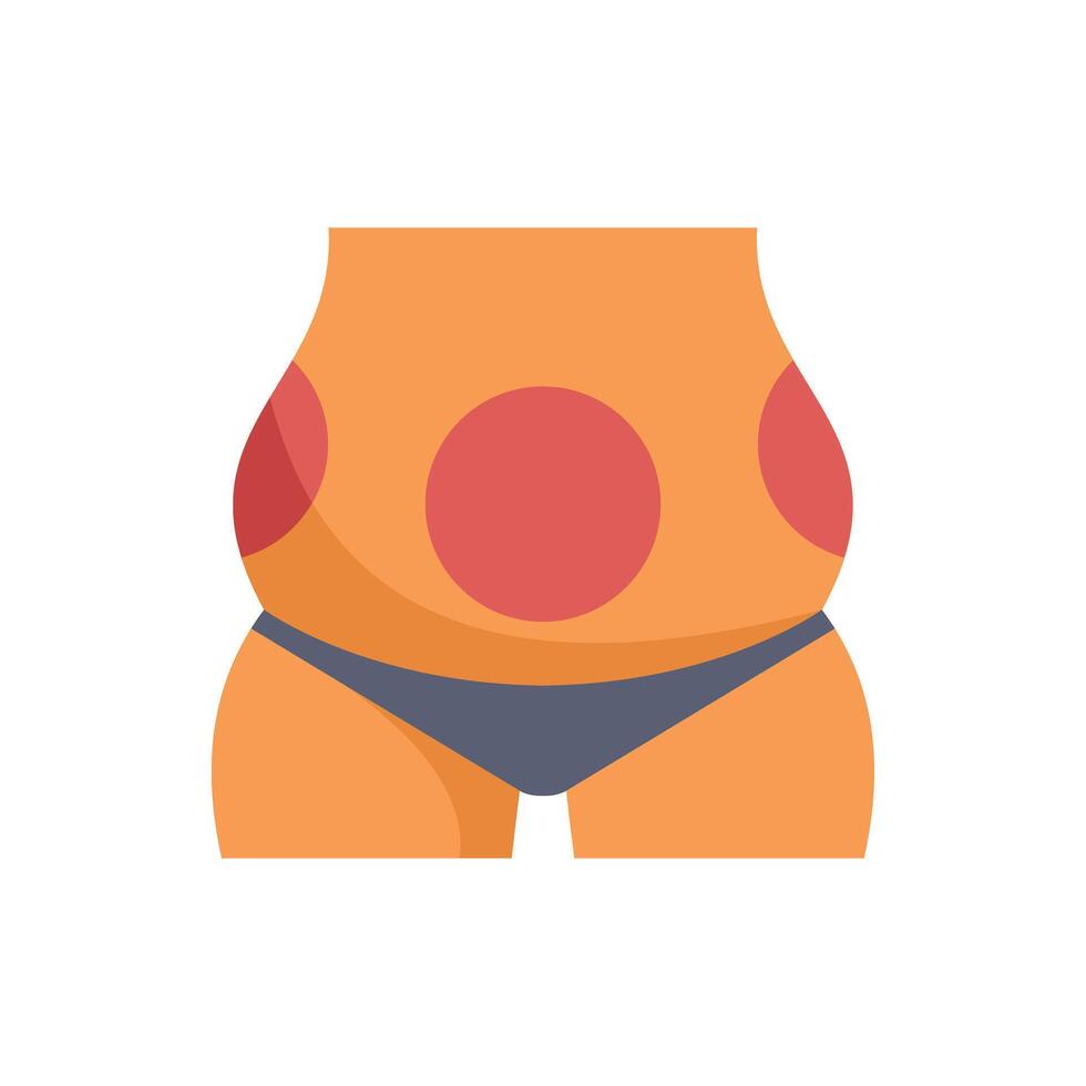Woman body showing excess belly fat gaining weight vector