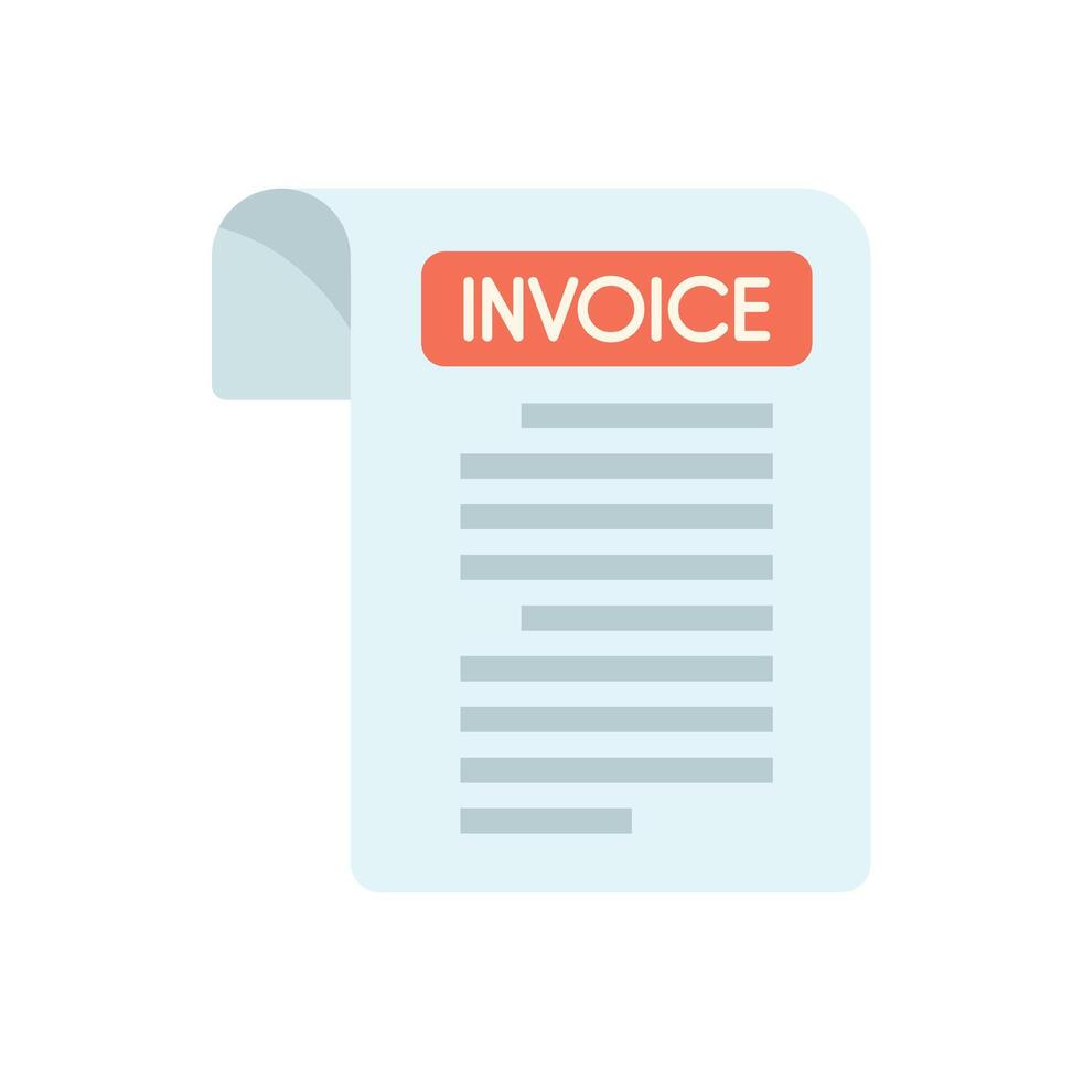 Invoice icon showing costs, expenses, and accounting vector