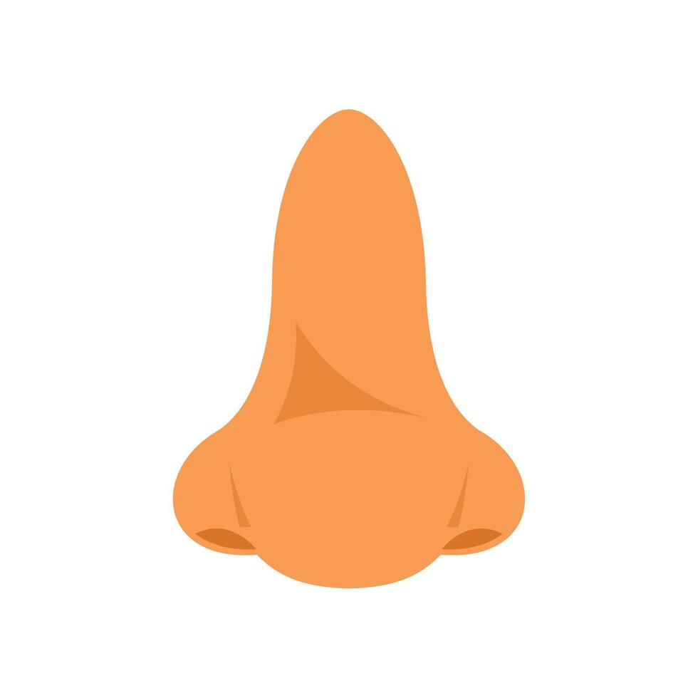 Human nose representing smell and breathing in flat style vector