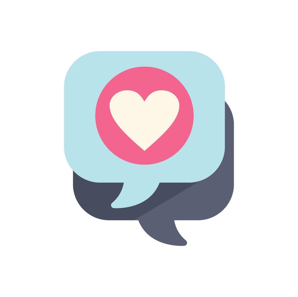 Speech bubble showing love with heart symbol for valentine's day vector