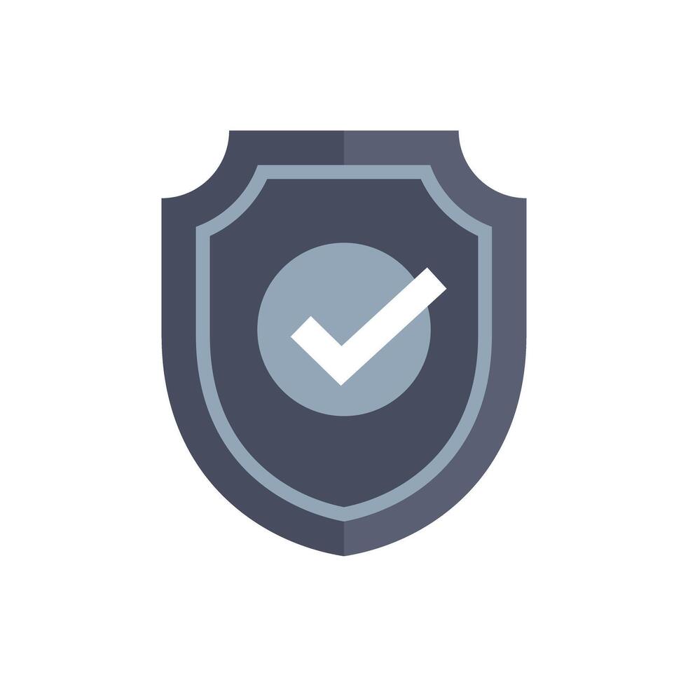 Security shield displaying a check mark for protection and safety vector