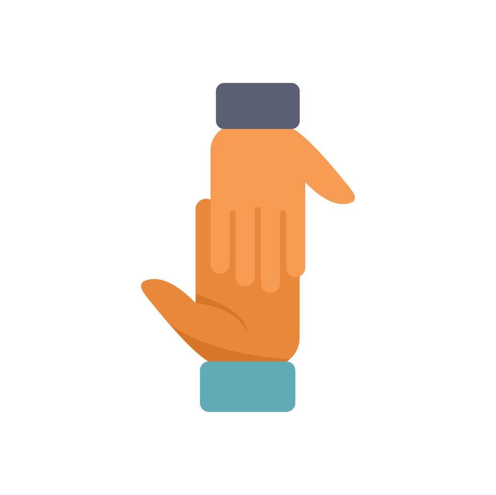 Two hands giving support and helping each other vector