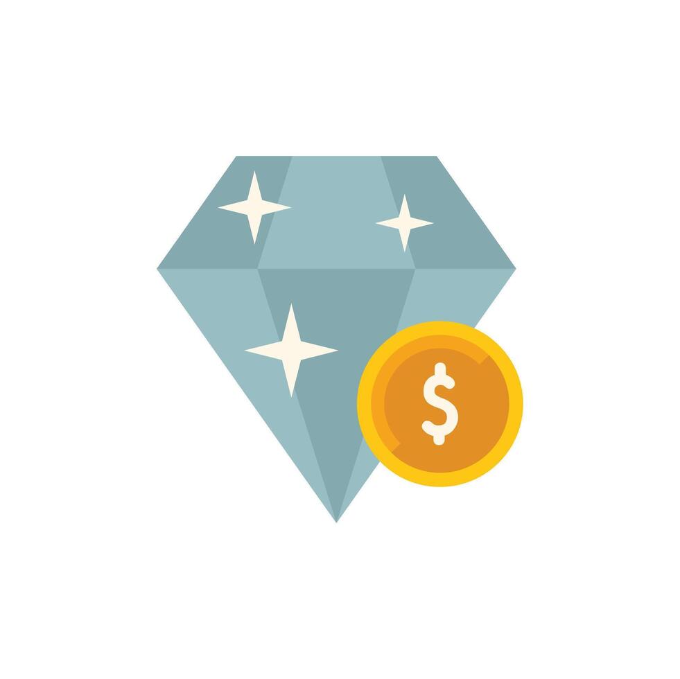 Shiny diamond representing high value product costing money vector