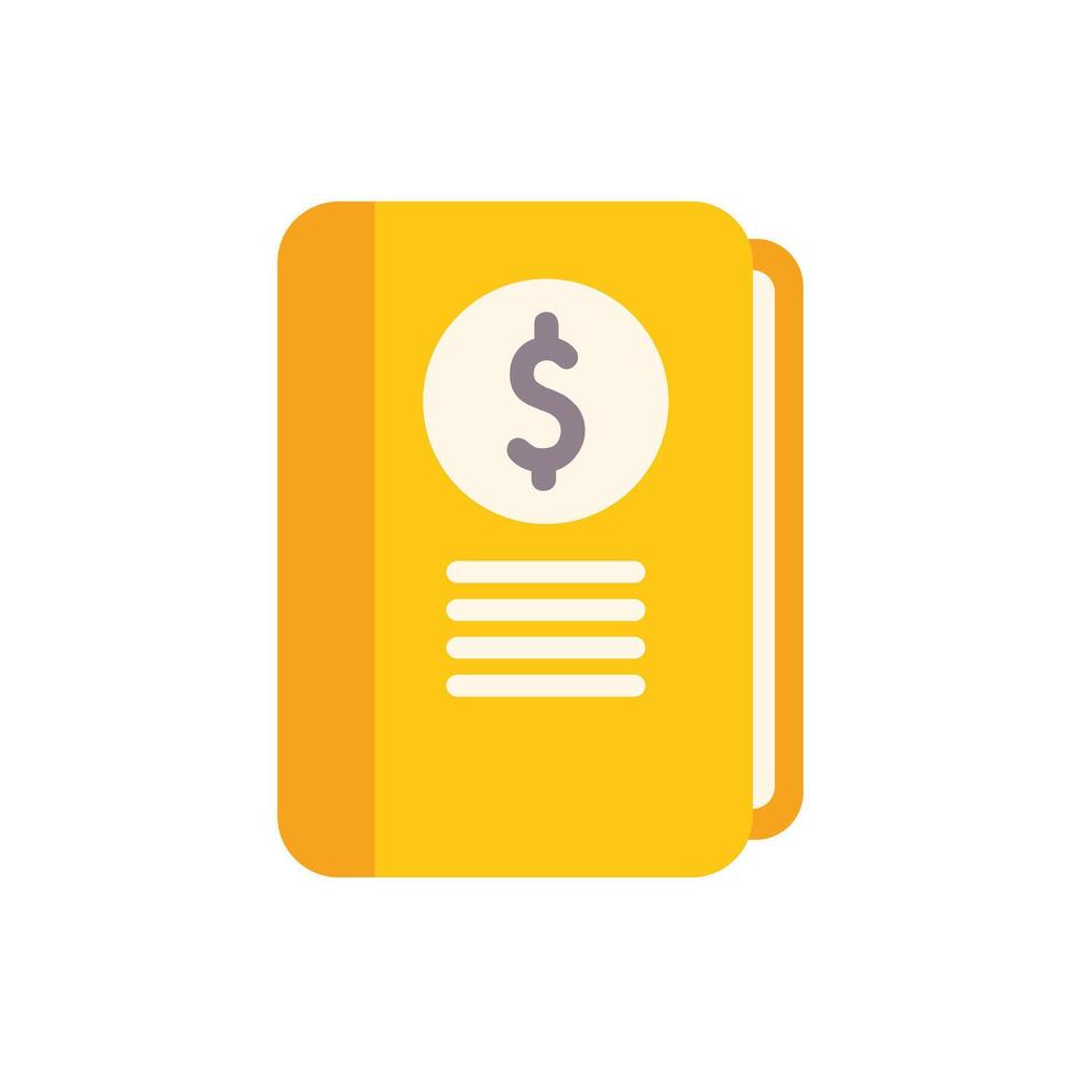 Yellow money book representing wealth management and financial planning vector