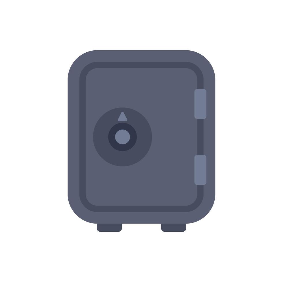 Closed metal safe providing secure storage for valuables vector