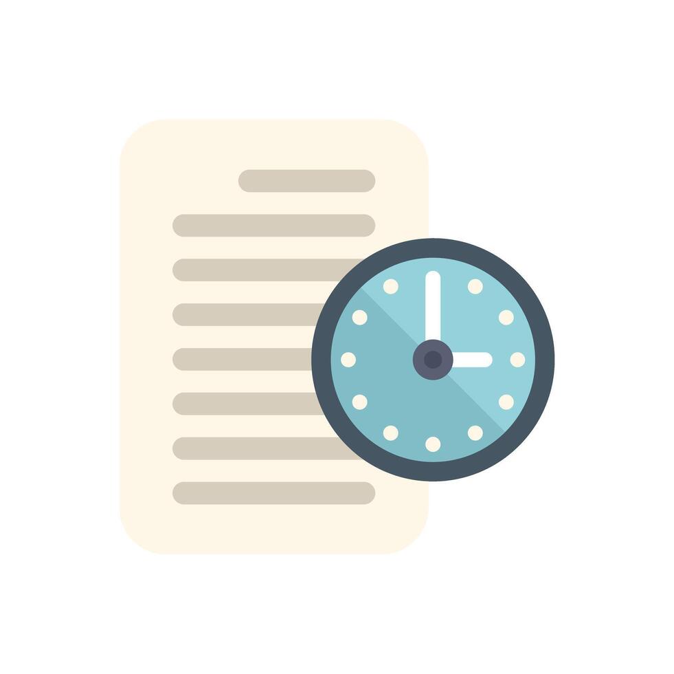 Clock showing deadline for finishing important document vector