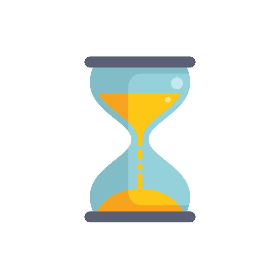 Modern flat hourglass measuring time passing by vector