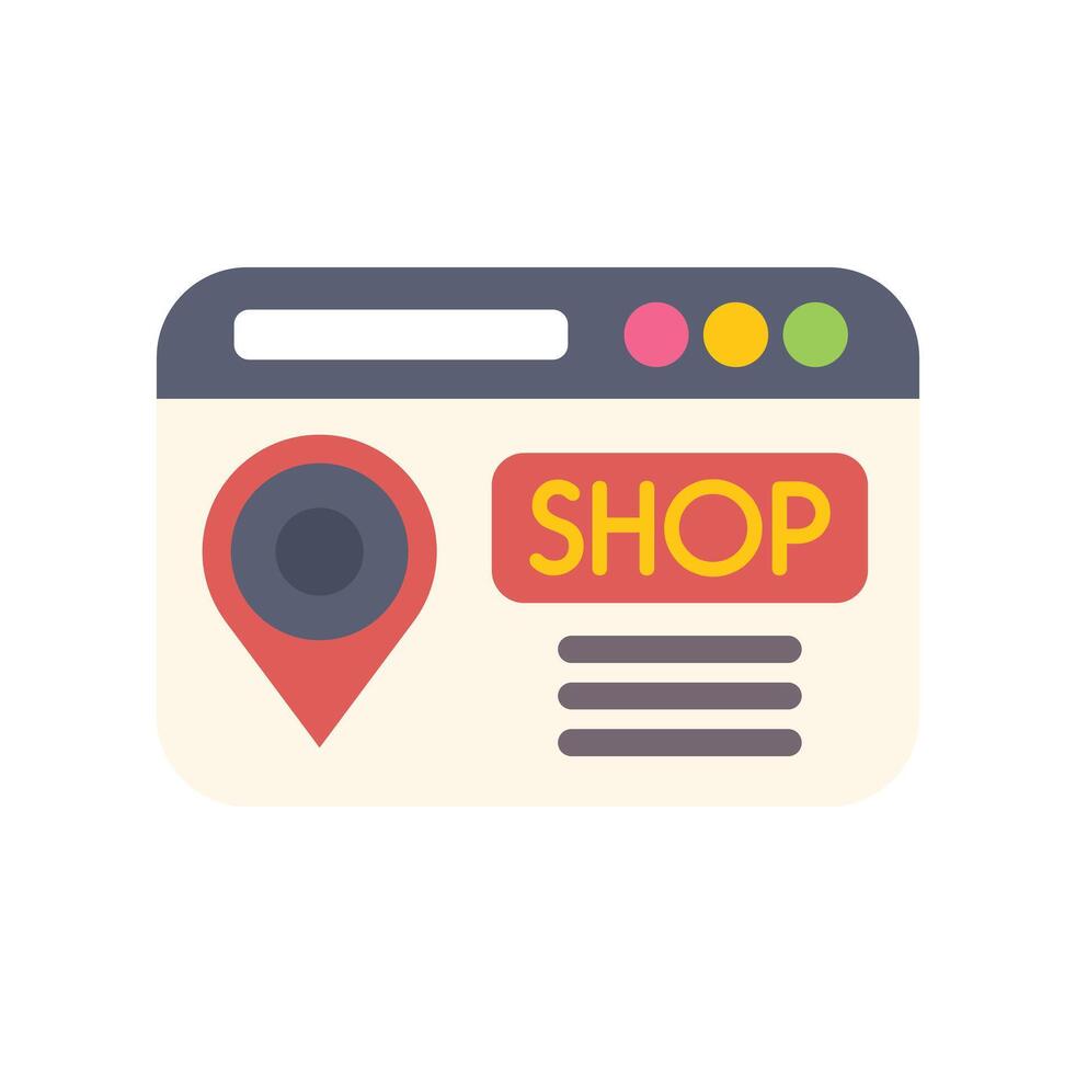 Online shop location showing internet shopping website vector