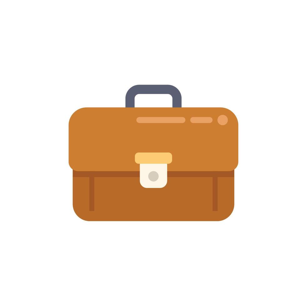 Brown leather briefcase for business documents representing work vector
