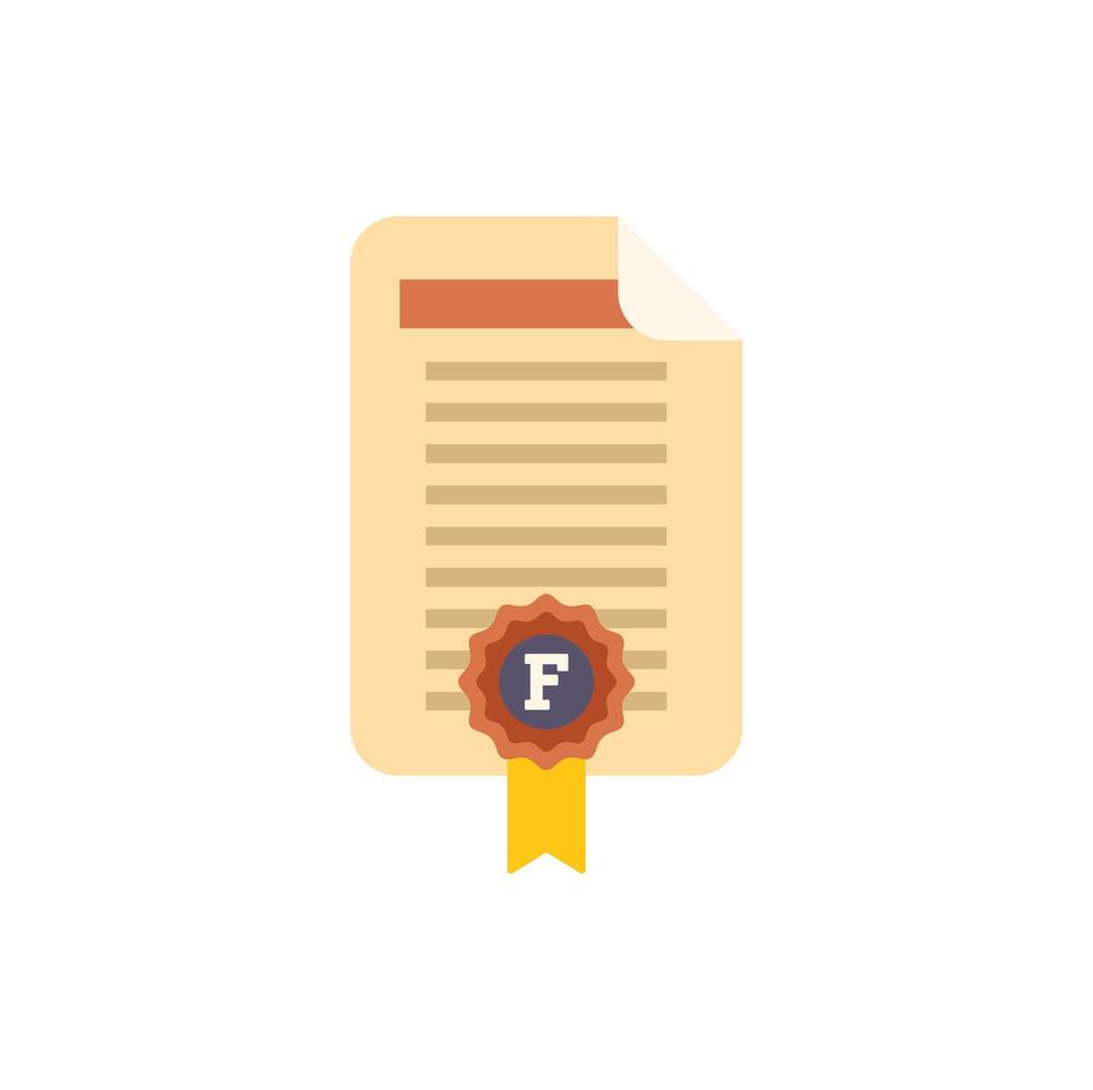 Official document with f mark representing formal copy icon vector