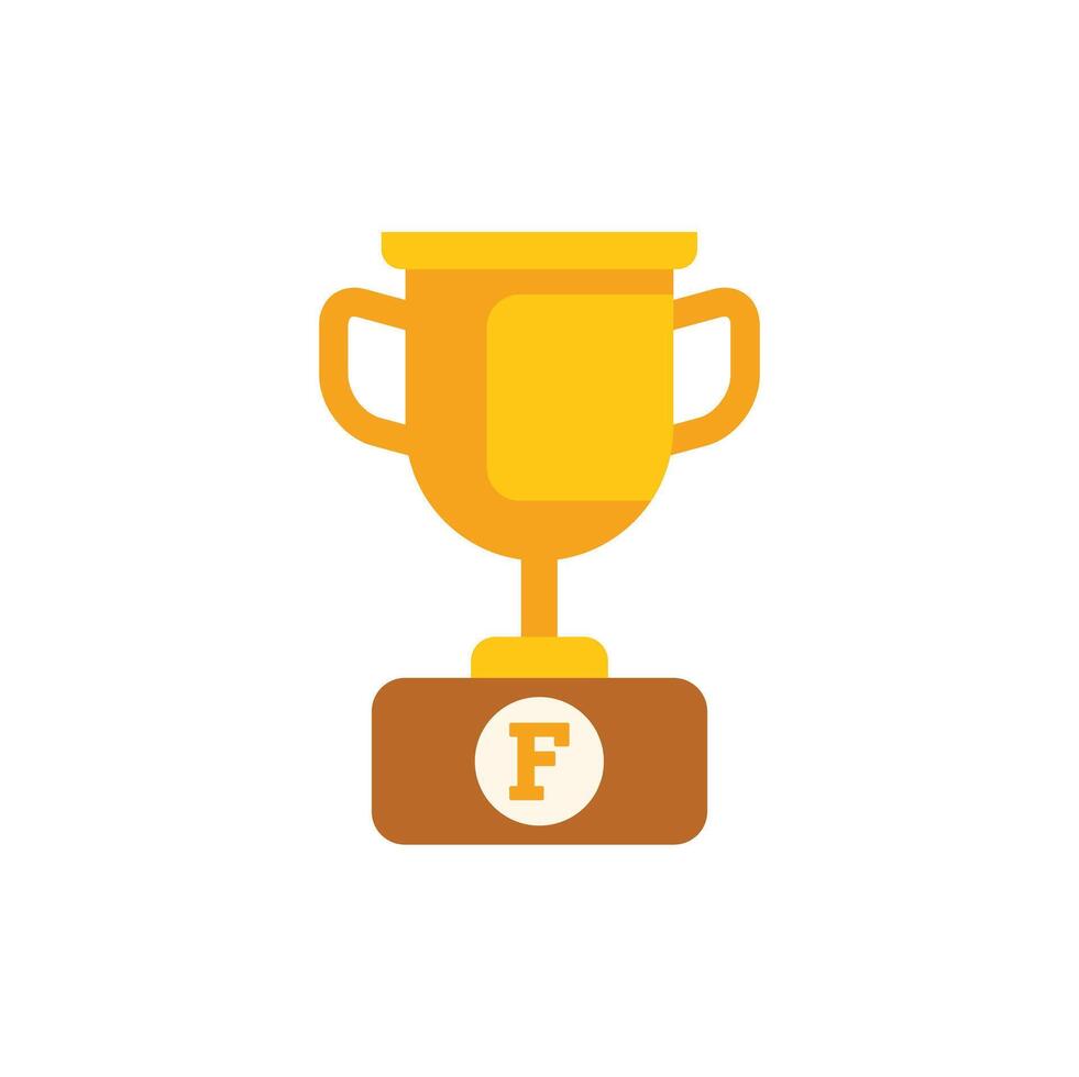 Golden trophy standing on podium for first place finish vector