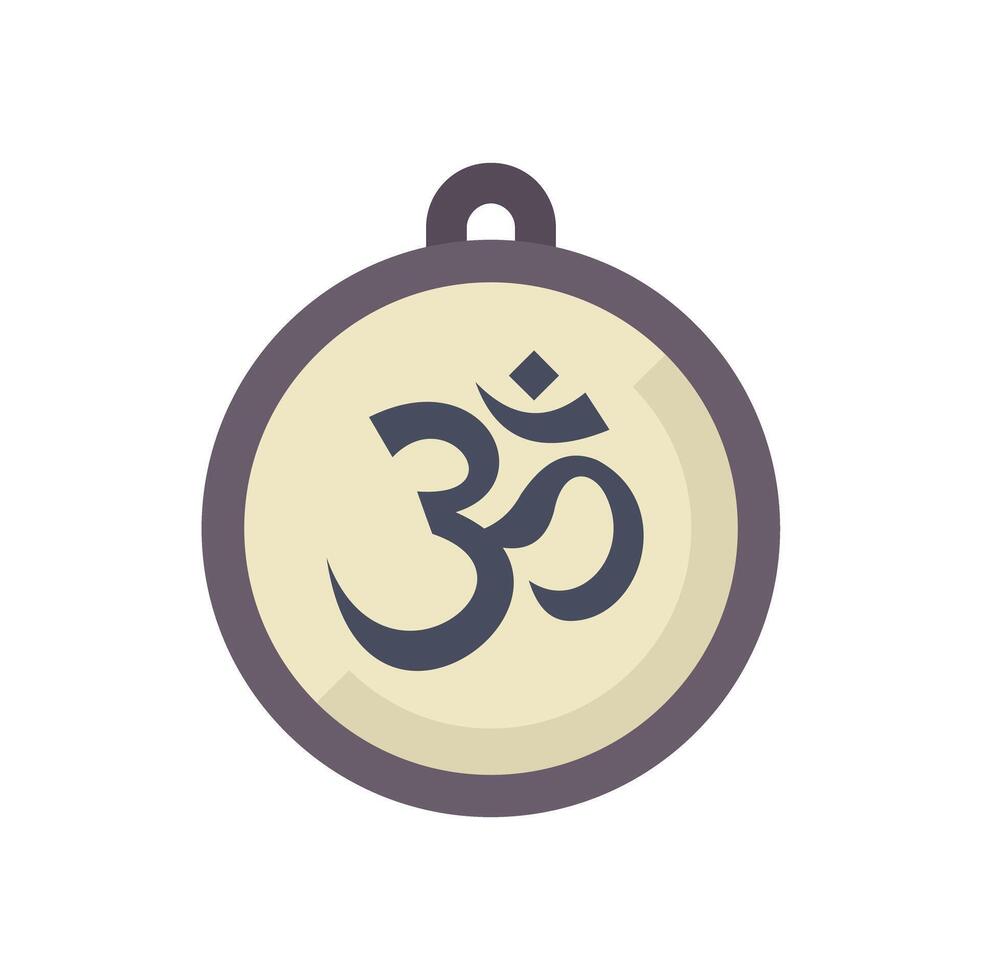 Round pendant showing the sacred hindu symbol om vector