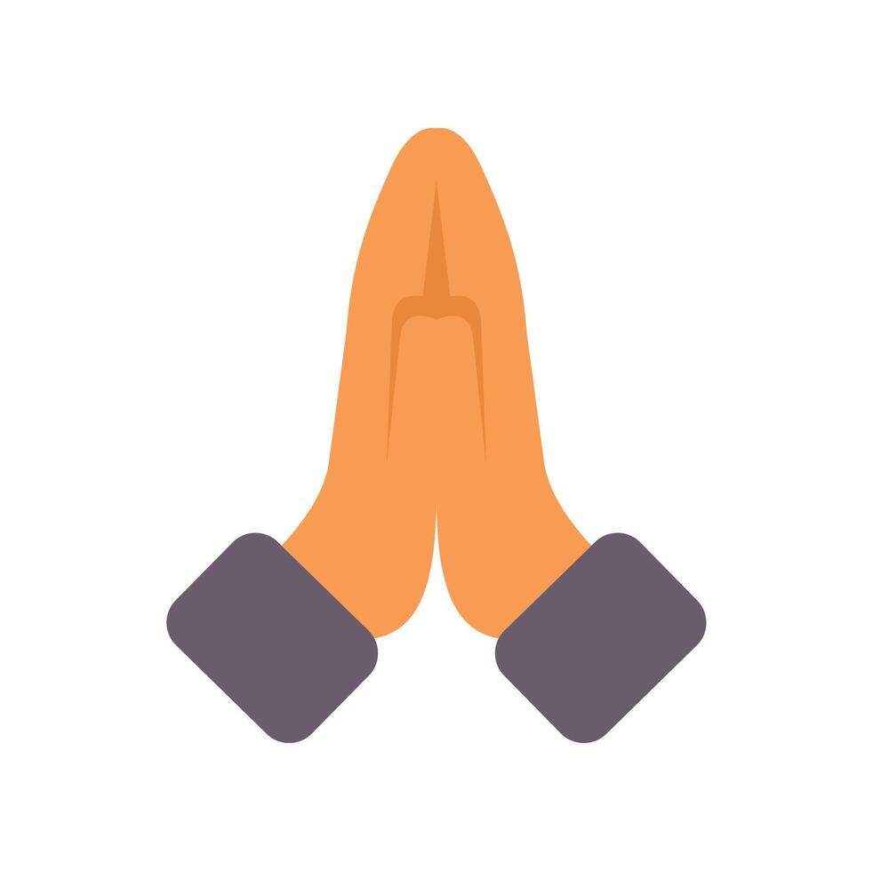 Person praying with hands pressed together icon vector