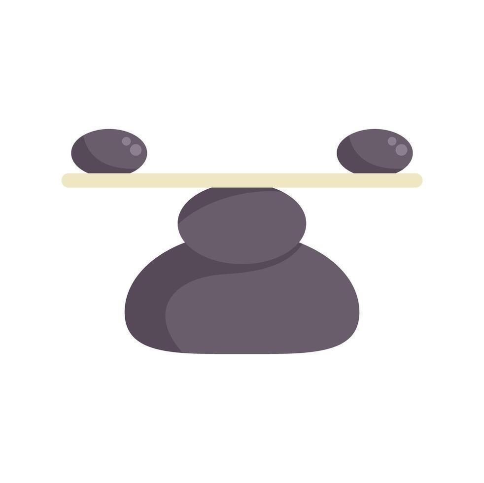 Balance scale balancing rocks representing work life balance concept vector
